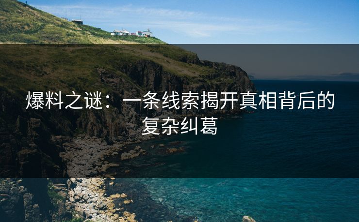 爆料之谜：一条线索揭开真相背后的复杂纠葛